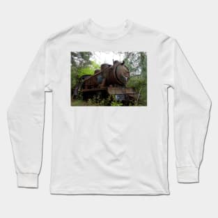 Abandoned steam loco in Greece Long Sleeve T-Shirt